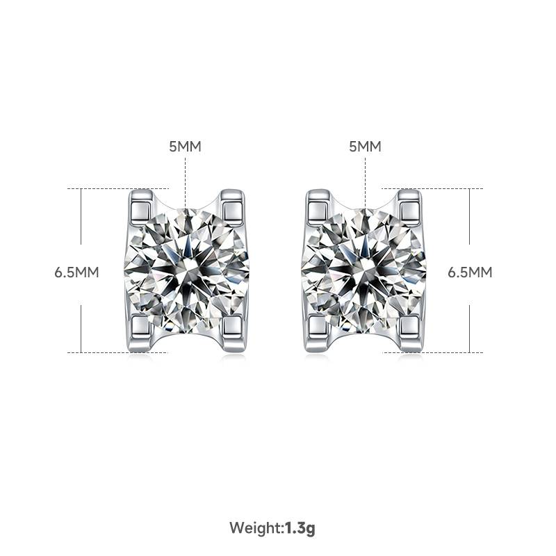 Classic Bullhead S925 Silver Plated Platinum Moissanite Diamond Pendant Earnail Set